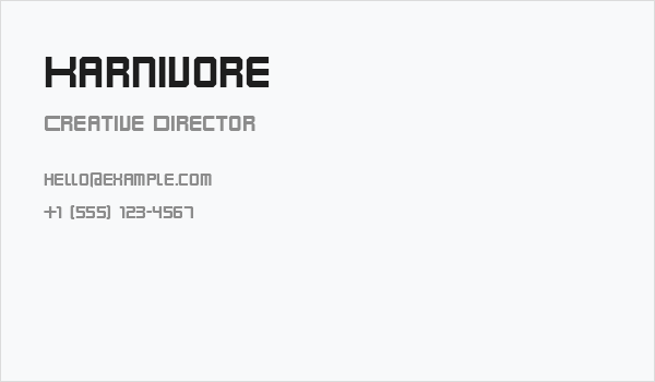 Karnivore Business Card