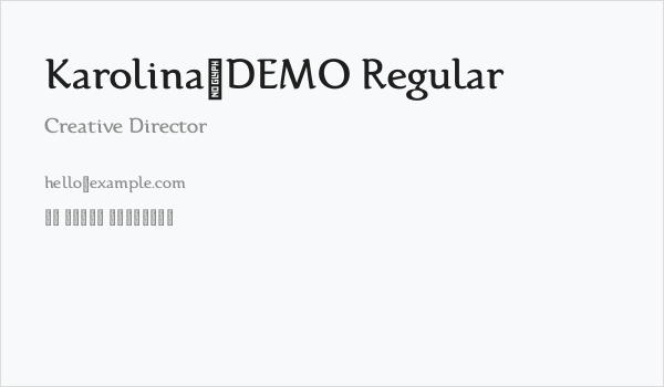Karolina-DEMO Regular Business Card