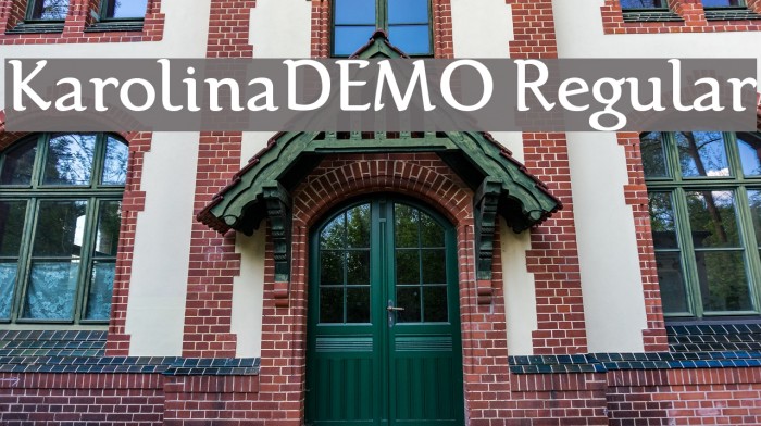 Karolina-DEMO Regular Font examples
