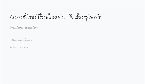 KarolinaTkalcevic RukopisniF Business Card