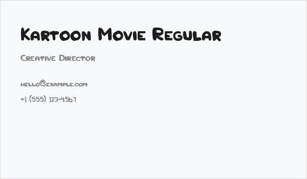 Kartoon Movie Regular Business Card