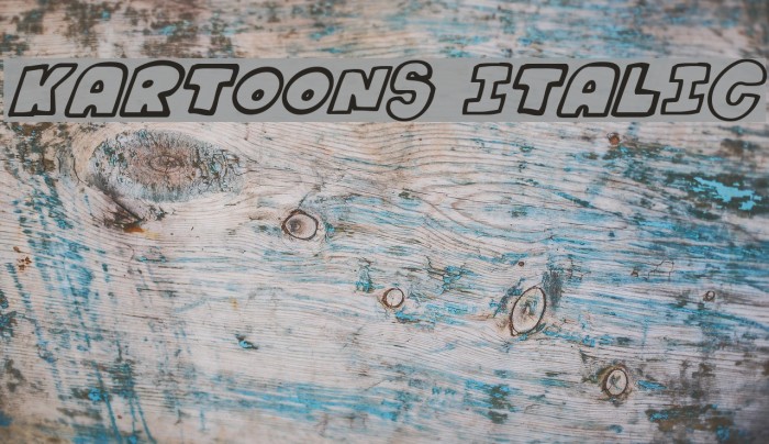 Kartoons Italic Font examples