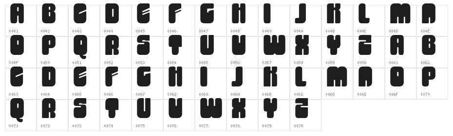 Kasa Green Free Regular Character Map