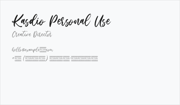 Kasdio Personal Use Business Card