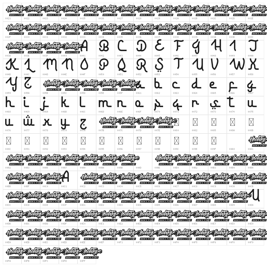 Kashafa Demo Character Map
