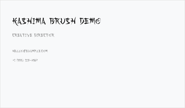Kashima Brush Demo Business Card