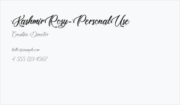 KashmirRosy-PersonalUse Business Card