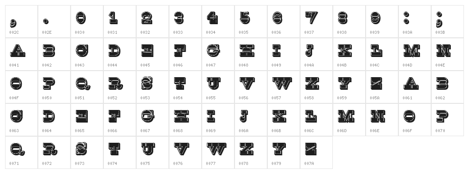 Kaspiysk Filled Regular Character Map