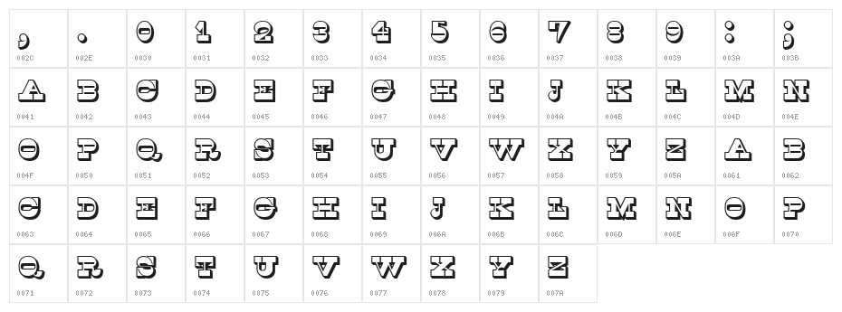 Kaspiysk Regular Character Map