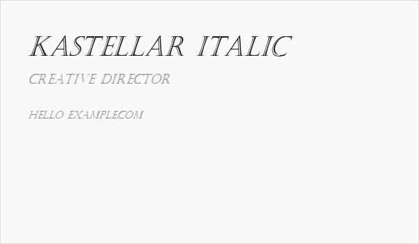 Kastellar Italic Business Card