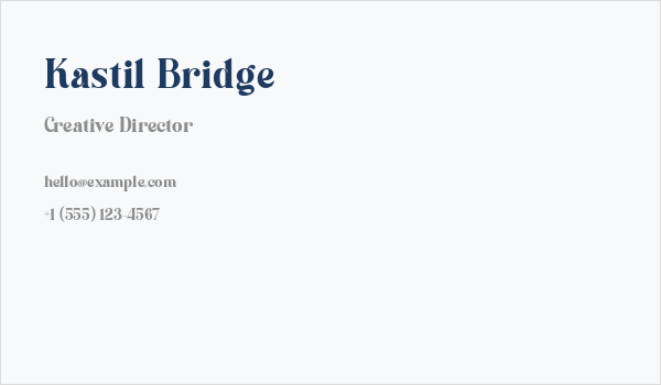 Kastil Bridge Business Card