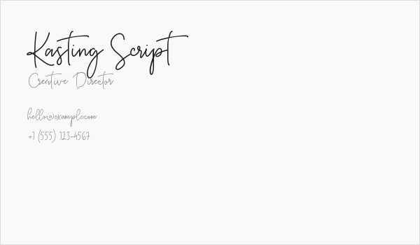 Kasting Script Business Card