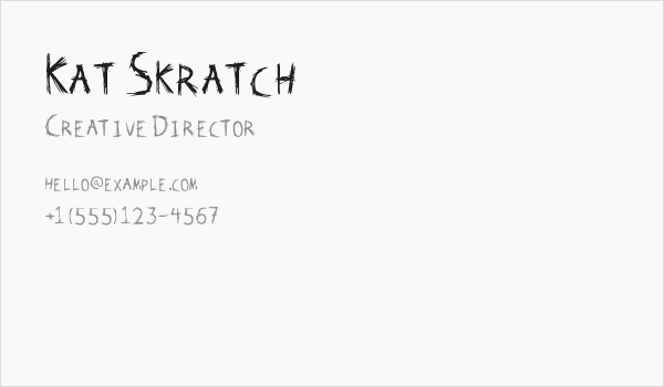Kat Skratch Business Card