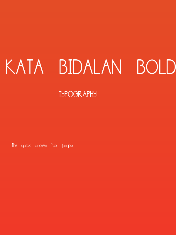 Kata Bidalan Bold Poster