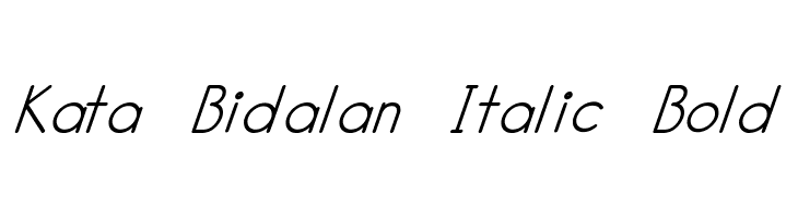 Kata Bidalan Italic Bold Font