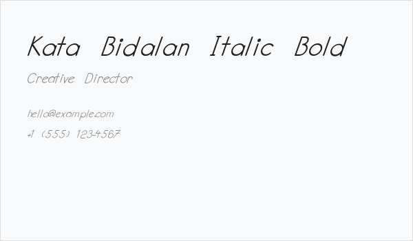 Kata Bidalan Italic Bold Business Card