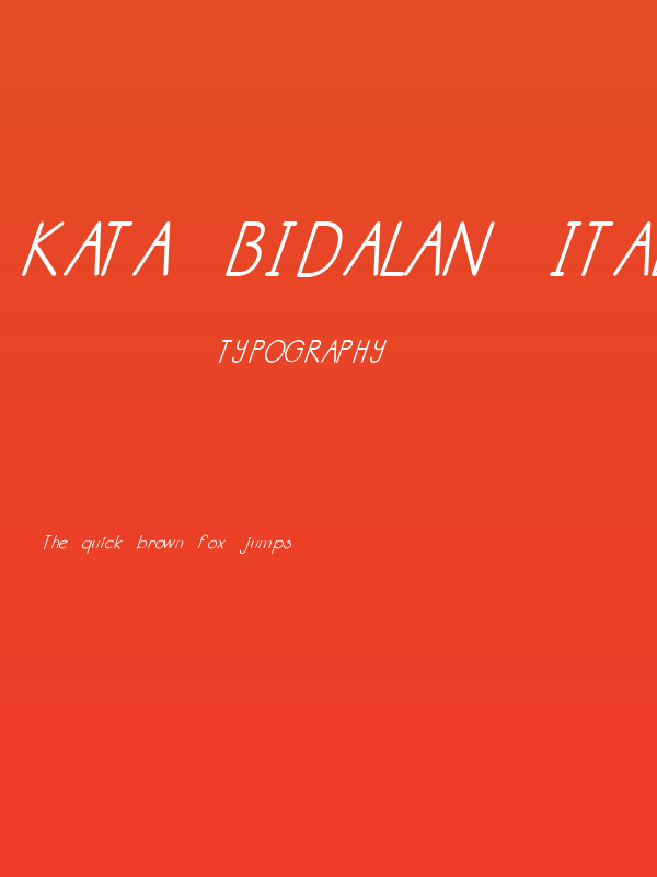 Kata Bidalan Italic Bold Poster