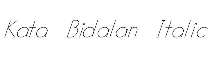 Kata Bidalan Italic  Frei Schriftart Herunterladen