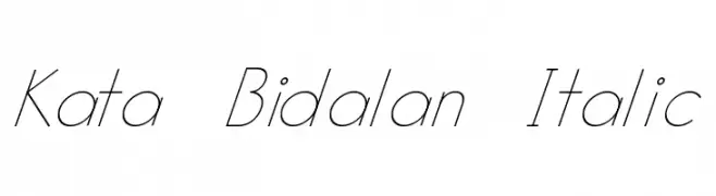 Kata Bidalan Italic  Frei Schriftart Herunterladen