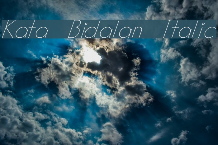 Kata Bidalan Italic Font examples