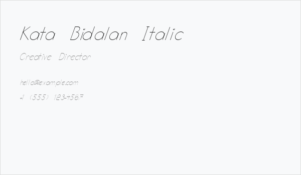 Kata Bidalan Italic Business Card