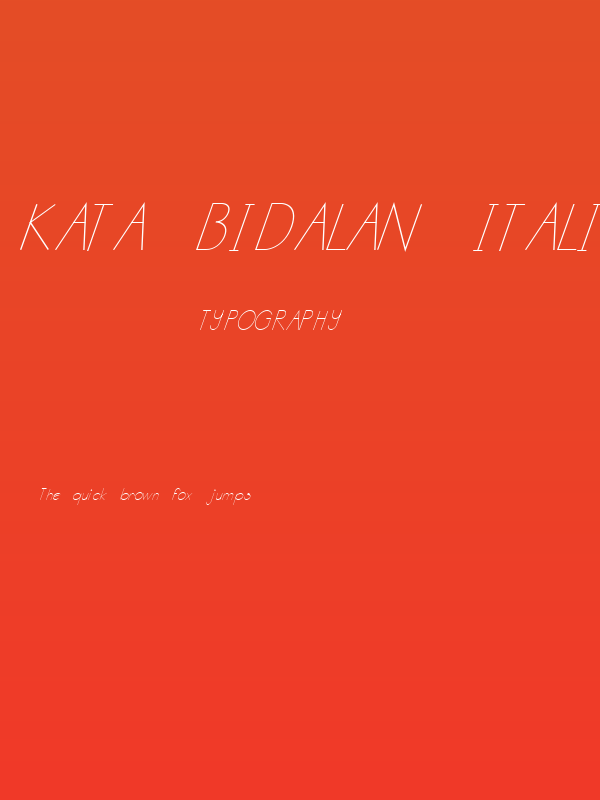 Kata Bidalan Italic Poster
