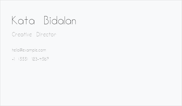 Kata Bidalan Business Card