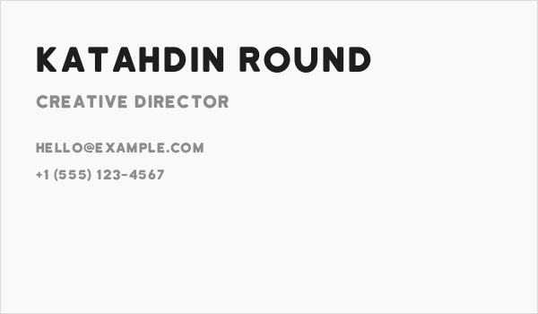 Katahdin Round Business Card