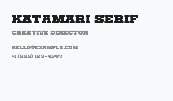 Katamari Serif Business Card