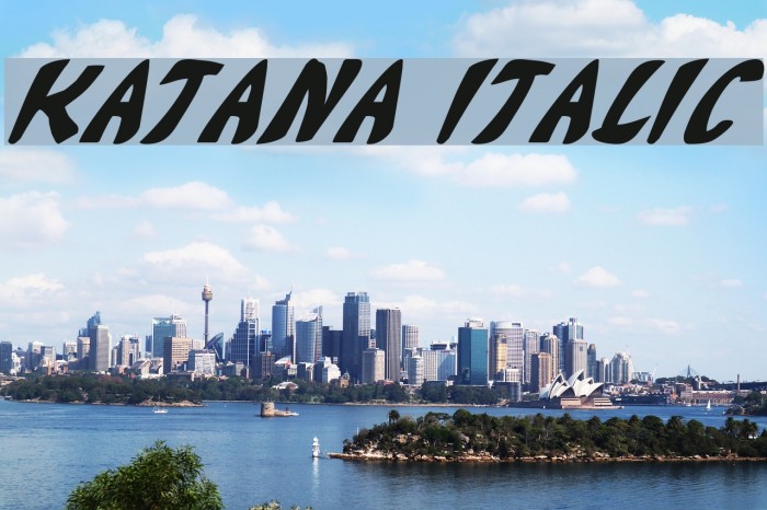 Katana Italic Font examples