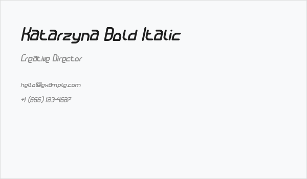 Katarzyna Bold Italic Business Card