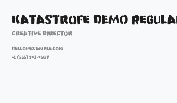 Katastrofe DEMO Regular Business Card