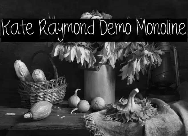 Kate Raymond Demo Monoline Font examples