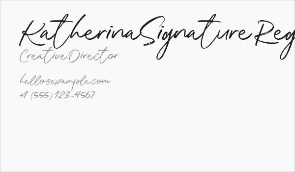 Katherina Signature Regular Business Card