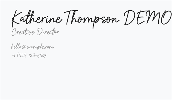 Katherine Thompson DEMO! DEMO! Business Card