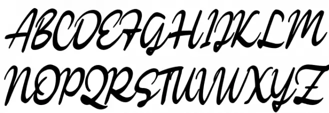 KathicaScriptDEMO-Regular Font Litere mari