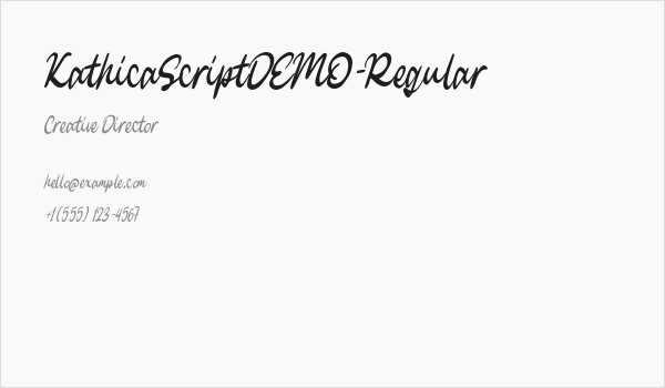 KathicaScriptDEMO-Regular Business Card