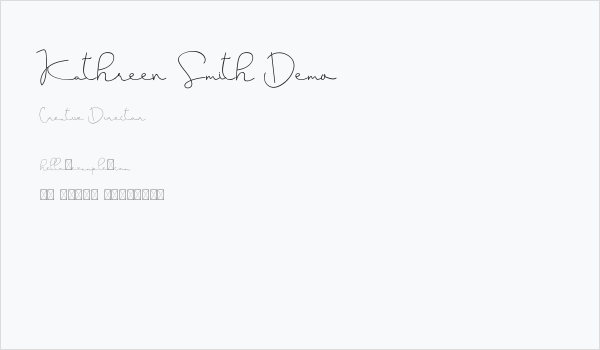Kathreen Smith Demo Business Card