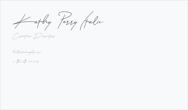 Kathy Perry Italic Business Card