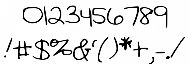 KatieThompsonsHandwriting Font OTHER CHARS