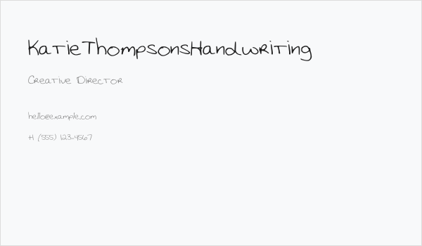 KatieThompsonsHandwriting Business Card
