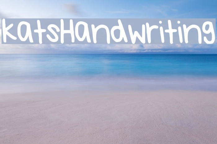 KatsHandwriting Font examples