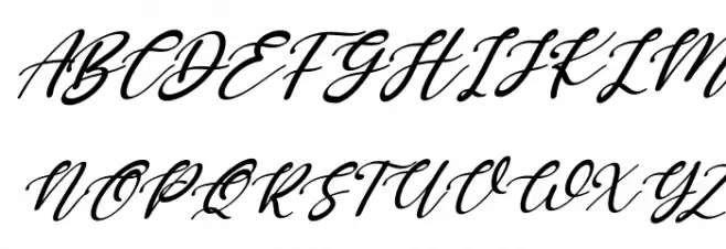 Katterine Rose Italic Caratteri MAIUSCOLE