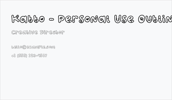Katto - Personal Use Outline Business Card