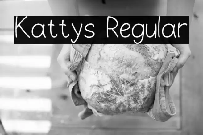 Kattys Regular Fonte examples