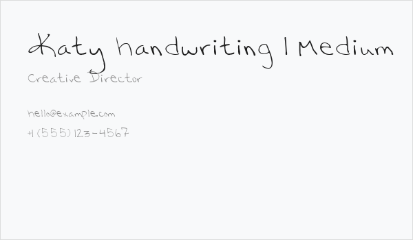 Katy handwriting 1 Medium Business Card