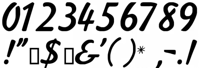 Kavaler Kursive Font OTHER CHARS