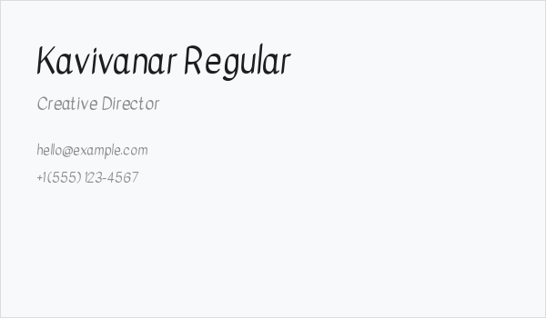 Kavivanar Regular Business Card