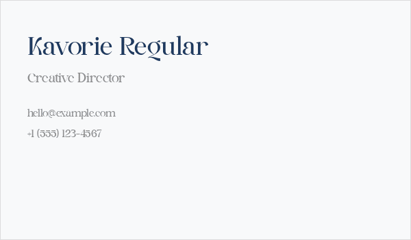 Kavorie Regular Business Card
