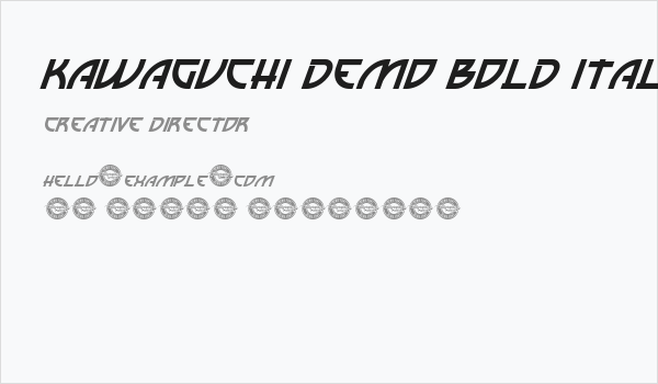 Kawaguchi Demo Bold Italic Business Card